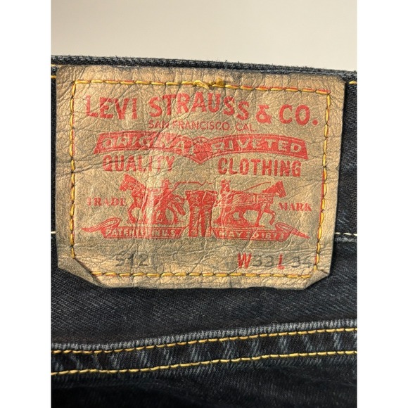 Levi's 512 Jeans Mens Blue Denim Bootcut Leg Button Fly 5-Pocket 34x31 Rare - Picture 9 of 11